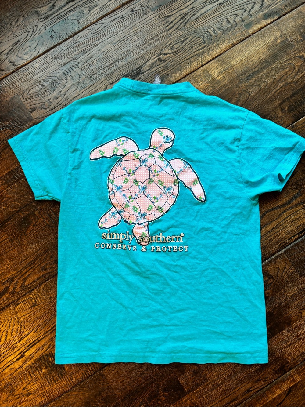 Girls Simply Southern Turtle "Conserve & Protect" T-Shirt youth kids size medium